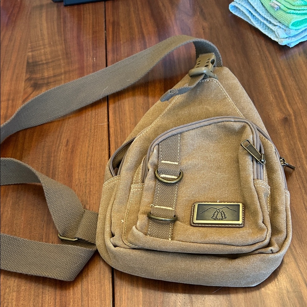 Brown Canvas Sling Bag